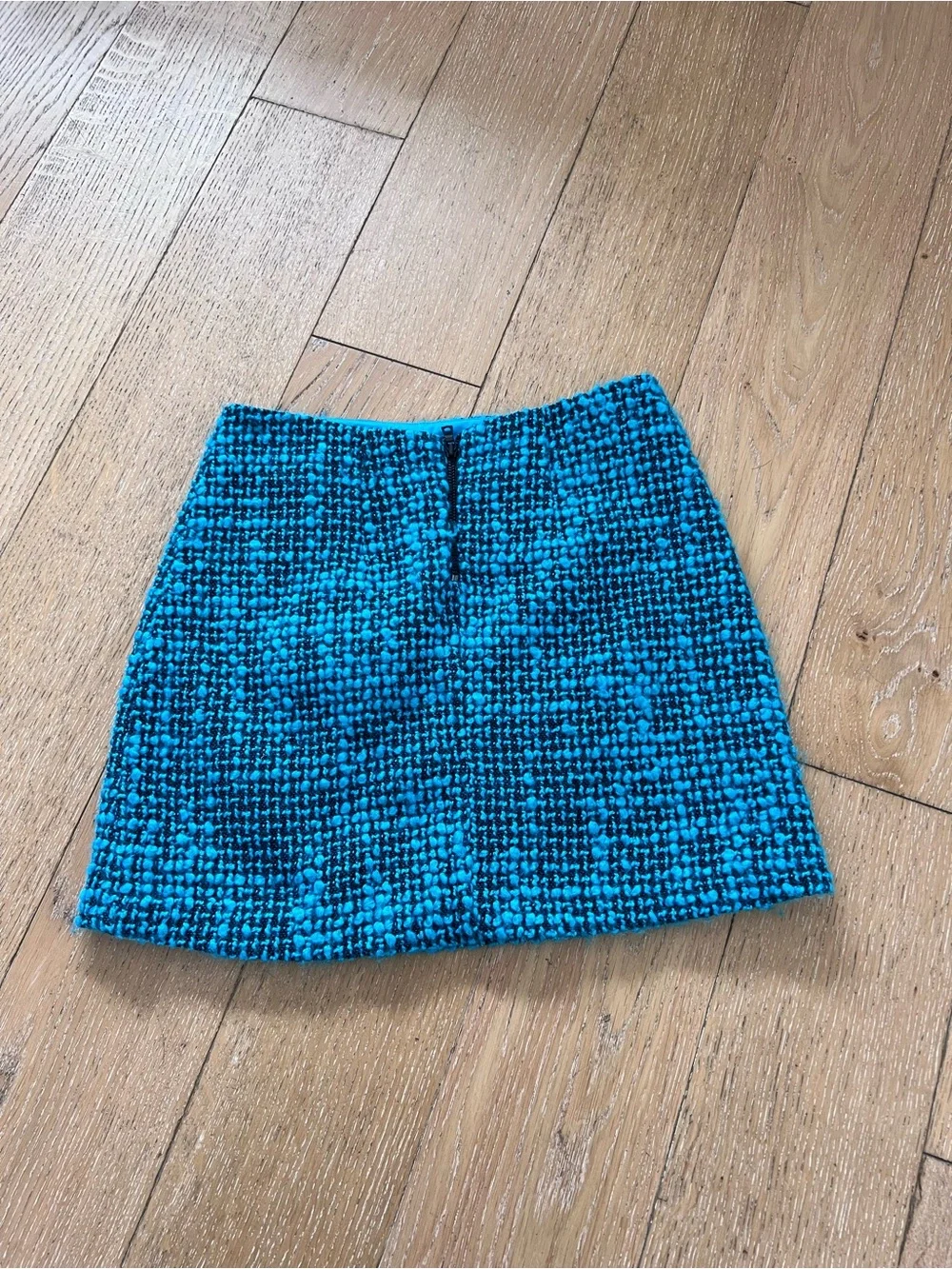 Alice + Olivia Turquoise and Black Tweed Mini Skirt - Picture 3 of 4